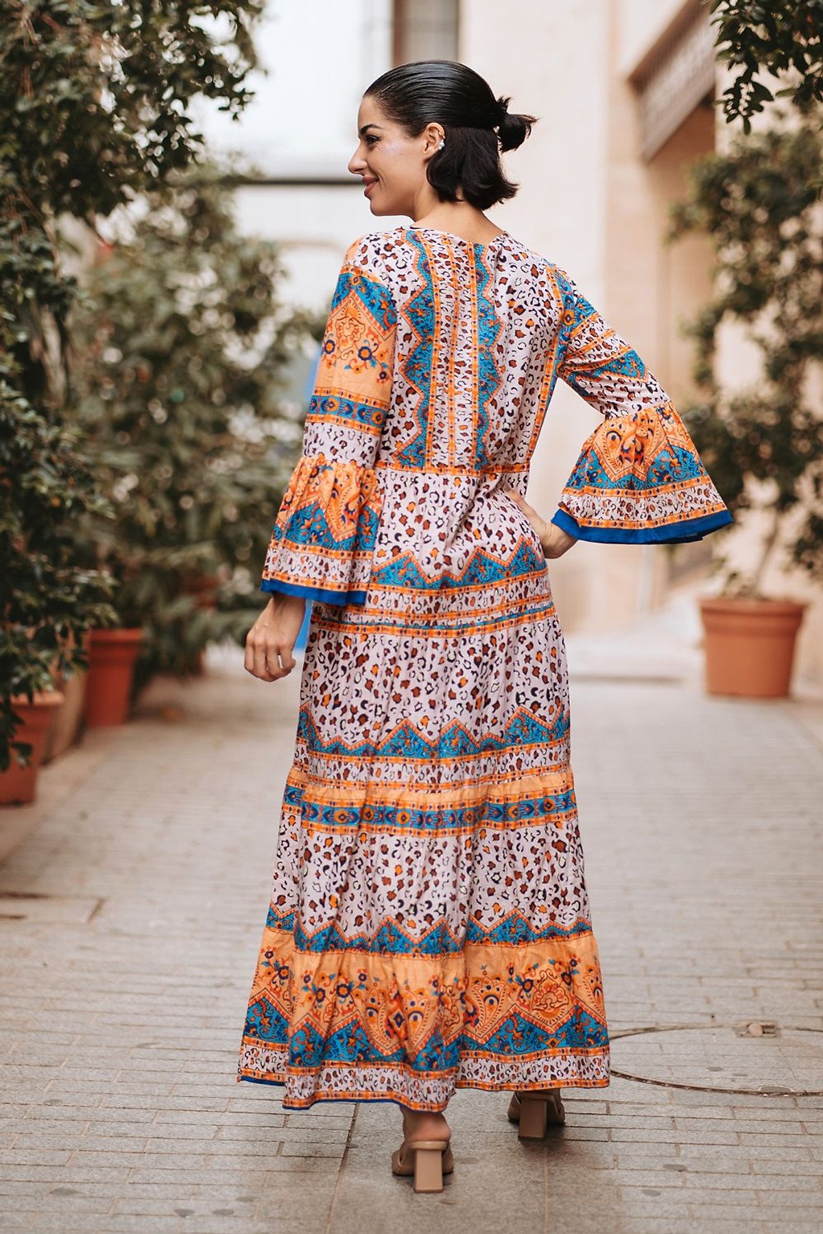 Maxi Boho Kết Cườm Cotton Isla Bonita