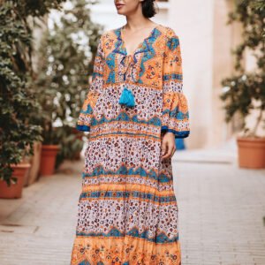 Maxi Boho Kết Cườm Cotton Isla Bonita