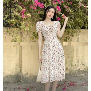 Đầm xòe họa tiết hoa nhí xinh xắn - có lớp lót, nhiều size, form dáng chuẩn, dễ mặc dạo phố, đi làm hay du lịch đẹp