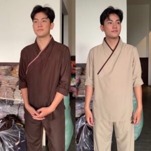 ĐỒ LAM ĐI CHÙA Mẫu Chéo Nhật Nam vải kate mỏng mềm dành cho nam