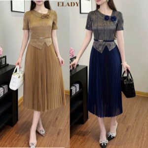 Đầm trung niên AD1084, Váy trung niên cho mẹ sang trọng dự tiệc Quảng Châu cao cấp,big size co giãn