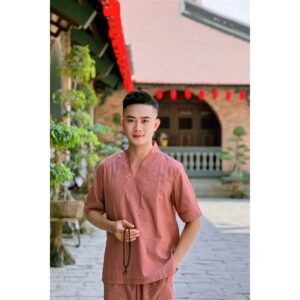 Đồ Lam Đi Chùa MẪU Tim Tâm Cao Cấp THÊU chữ tầm