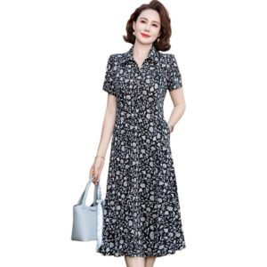 (sẵn)Váy trung niên, đầm cho mẹ chất thun quảng châu mới nhất 2024