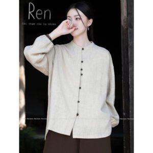 Đồ Đi Chùa Pháp Phục Đồ Lam linen Cát Tường Renlinen (phom rộng nên lấy lùi size)