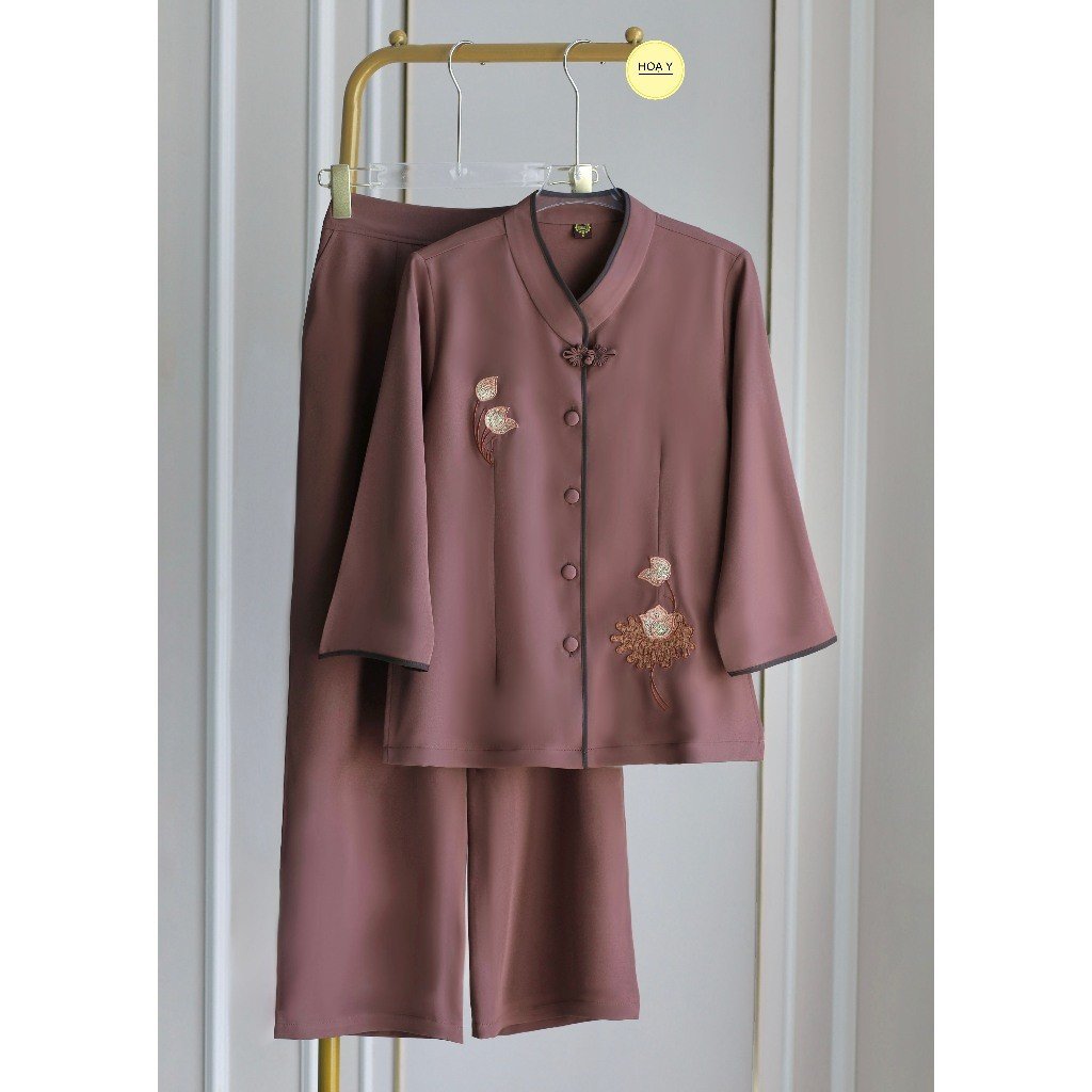 DL34 MÀU SÔ (Họa Y Pháp Phục) Đồ Lam Đi Chùa, Top Quần Áo Thời Trang Cho Phật Tử Nữ, đủ size