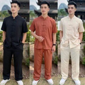 Bộ Nam Đi Chùa , Pháp Phục Quần Áo Đi Lễ Chùa Cho Nam Chất Vải Linen Cao Cấp Dày Dặn Mềm Mịn Mặc Đẹp Mát Và Thoải Mái