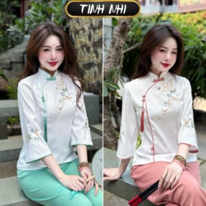 Pháp phục đi lễ thêu hoa TINH NHI thanh lịch và thời thượng PP85
