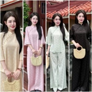 Đồ Lam Đi Chùa #Bộ Trơn vải Terrin lạnh# Quần Áo Nữ Cao Cấp