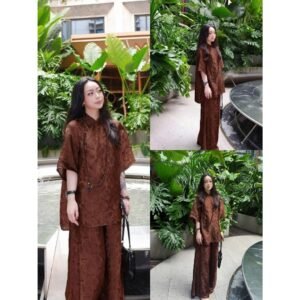 TRENDY- SET PHÁP PHỤC NỮ CỘC TAY, SET BỘ ĐI CHÙA NÂU MIX QUẦN SUÔNG NGẮN MỚI