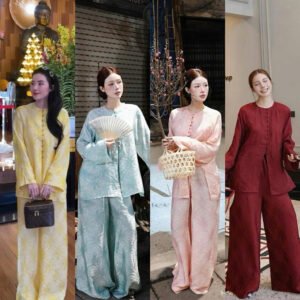 Pháp phục Quỳnh Anh QA339 Sét bà ba ánh kim sang trọng tinh tế cho phong cách thời trang hiện đại