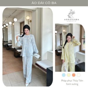 Pháp phục THỦY TIÊN chất gấm form suông dáng bà ba, sang trọng đi lễ chùa, đi chơi - Áo dài Cô Ba