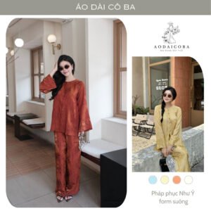 Pháp phục, bà ba NHƯ Ý gấm tằm form suông dáng bà ba, sang trọng đi lễ chùa, đi chơi - Áo dài Cô Ba