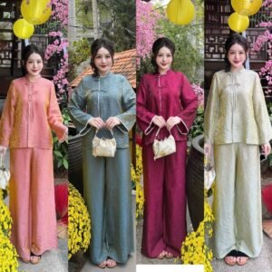 SÉT PHÁP PHỤC CÚC THIÊN HƯƠNG TẰM CAO CẤP - ĐI LỄ CHÙA SANG TRỌNG