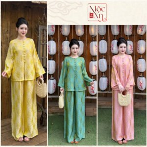 Áo Pháp Phục TÂM AN vải Gấm Tơ cao cấp, Áo Dài Bà Ba dáng suông Dễ mặc Vải Mát - Áo Dài Mộc An