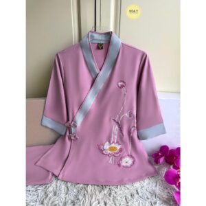 DL25 tím hồng (Họa Y Pháp Phục) Đồ Lam Đi Chùa, Top Quần Áo Thời Trang Cho Phật Tử Nữ, đủ size