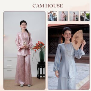 Bộ pháp phục Hương Trầm [ Áo + quần ] [CAM HOUSE] form ôm, chất liệu gấm thanh trúc cao cấp