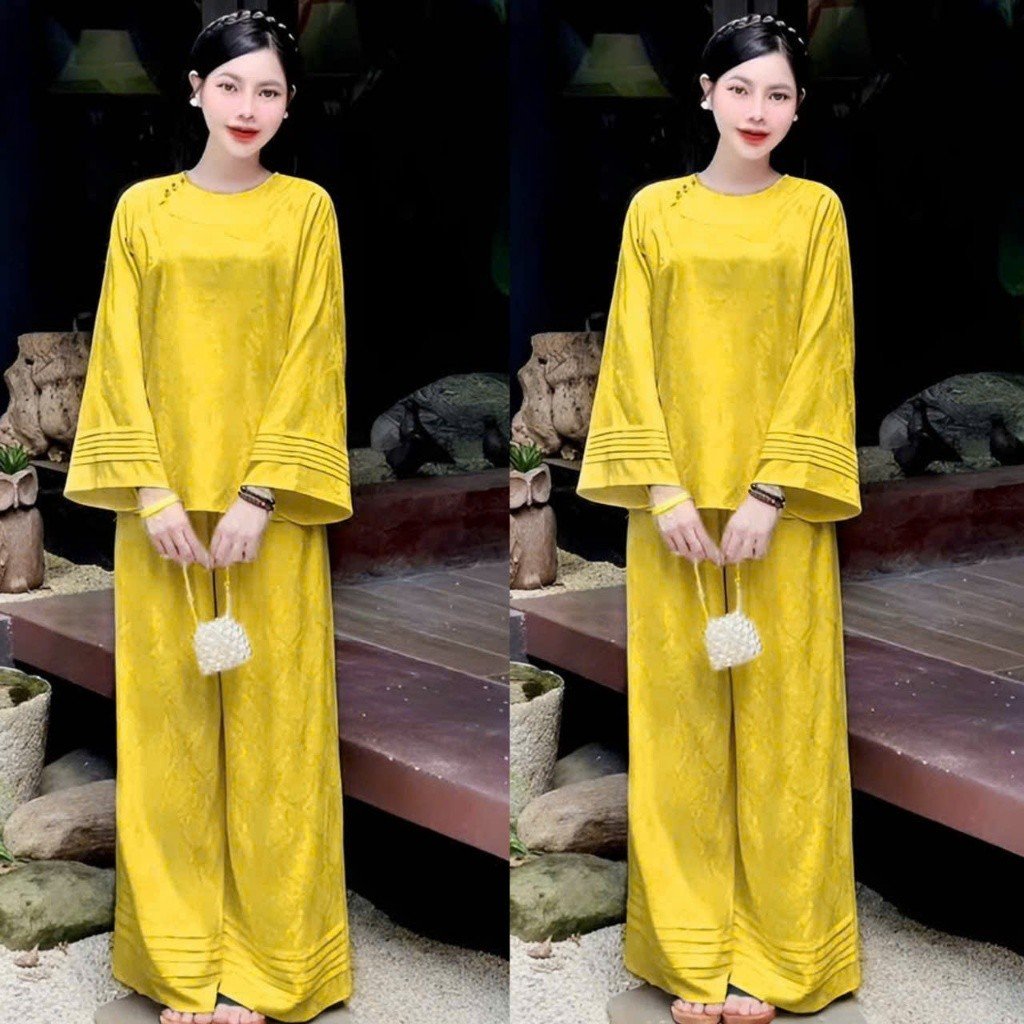 Bộ Đồ Lam Bigsize - Pháp Phục Đi Lễ Chùa Gấm Cao Cấp Phong Cách Mới Hot Trend 2026 Xinh Đẹp Dễ Thương 50-100kg 2539