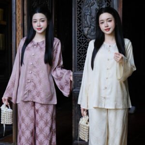 𝐌𝐈𝐍𝐇 𝐍𝐆𝐔𝐘𝐄̣̂𝐓 - Bộ Pháp Phục Gấm Thọ Dơi, Bộ Lam Đi Chùa Suông Rộng