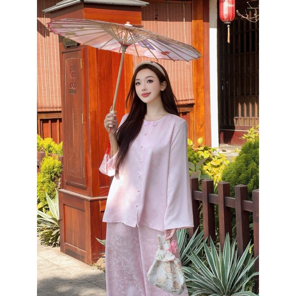 Set đồ lam nữ pháp phục duyên dáng