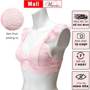 Áo ngực brallet WANNABE ANR08 áo chíp không mút, không gọng, thoải mái với ren dây vai cánh tiên nữ tính điệu đà