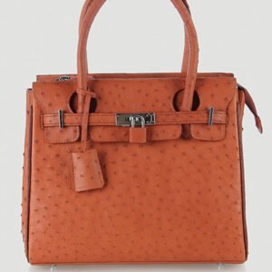 Túi xách da đà điểu Huy Hoàng cao cấp màu nâu đỏ HT6440 | túi xách nữ da thật cao cấp, túi sang trọng