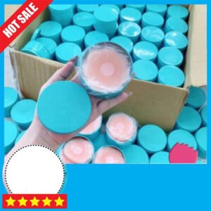 Miếng Dán Ngực Silicon Cao Cấp Hộp 5 Đôi Loại Có Nhũ Che Đầu Ti (Hộp Sắt)