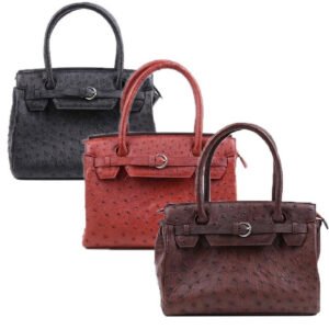 Túi xách da đà điểu Huy Hoàng màu đen, nâu đỏ, vàng bò, nâu đất HT6401-02-03-04 | túi xách nữ cao cấp, túi da thật