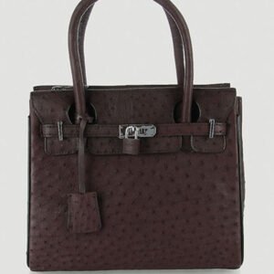 Túi xách da đà điểu Huy Hoàng cao cấp màu nâu đất HT6438 | túi xách nữ công sở, túi da thật cao cấp