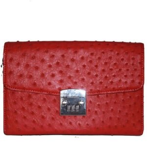 Túi cầm tay nữ Huy Hoàng da đà điểu màu đỏ HP6455 | clutch nữ cao cấp, túi dự tiệc