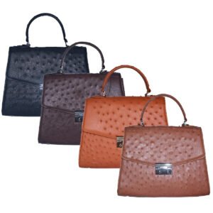 HJ6457-58-59-60 - Túi hộp đeo chéo nữ Huy Hoàng da đà điểu màu đen, nâu đất, vàng bò, nâu đỏ | túi đeo chéo nữ cao cấp, túi xách thời trang