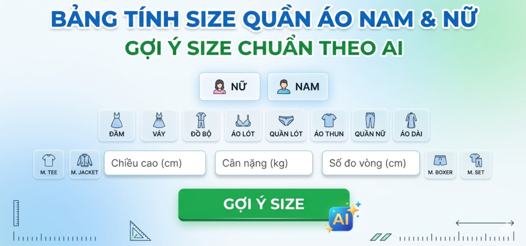 Cách tính size quần áo tiện lợi nhanh chóng
