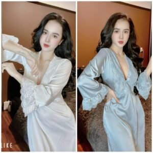 Đầm ngủ gợi cảm tay ren chất Lụa Latin phối ren mềm Đồ ngủ nữ cao cấp. Váy ngủ nữ mặc nhà