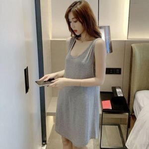 Váy ngủ nữ mặc nhà, đầm ngủ sát nách nữ chất thun cotton lạnh mềm mại thấm hút mồ hôi nhiều màu V03