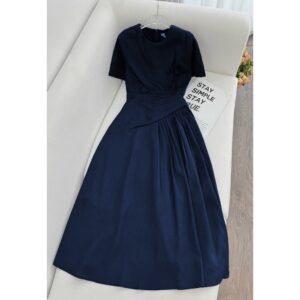 Đầm Bigsize Nữ Mập Bigsize (47-85kg) Đầm Xanh Xếp Ly Eo Chất Liệu Mềm Mại, Vải Mát, Thiết Kế Che Khuyết Điểm DA0045