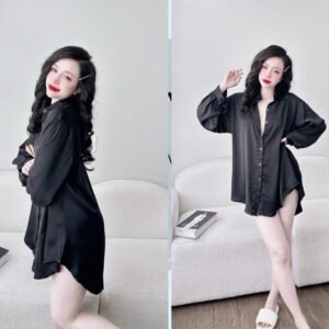 Váy Đầm Ngủ Sơmi Sexy FREESIZE KÈM QUẦN Chất Liệu Lụa Latin Cao Cấp.