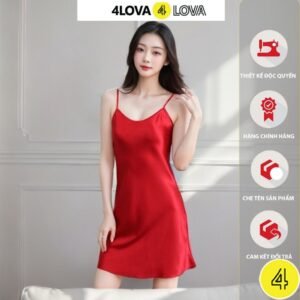 Váy Ngủ 2 Dây Mặc Nhà Lụa Satin Cao Cấp 4Lova Mềm Mịn Quyến Rũ