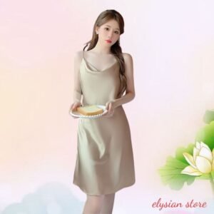 [Váy Ngủ] Váy 2 Dây Dáng Dài Mặc Nhà Nữ Tính Duyên Dáng Chất Lụa Mềm Mịn Thoáng Mát Đủ Size 42-69kg
