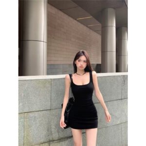 MS00.19- Váy 3 lỗ ôm body (42-65kg) chất bozip tôn dáng, Phong cách Hàn Quốc.