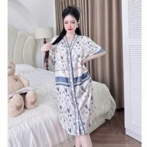 Đầm Ngủ Sơ mi Váy ngủ sơmi AMANTA lụa Latin cao cấp mềm mại xinh xắn AMTSM24