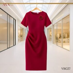 Đầm Đính Hoa Trung Niên ANA Mode Chất Liệu Cotton Lạnh Sang Trọng Đi Tiệc Quà Tặng Mẹ DM25VBG27