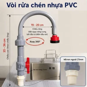 [ Bộ vòi chén gắn chậu ] Sen đỏ Vòi rửa chén bằng nhựa PVC . Bền , rẻ , nước chảy mạnh , xoay 360. Vòi chén nhựa PVC sử dụng cho nguồn nước yếu. Sử dụng bồn Inox.