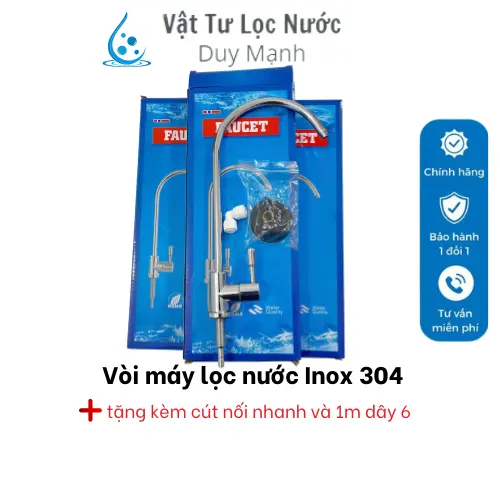 Vòi máy lọc nước Inox 304 , Tặng cút nối nối nha,nh suamay loc nuoc may voimay