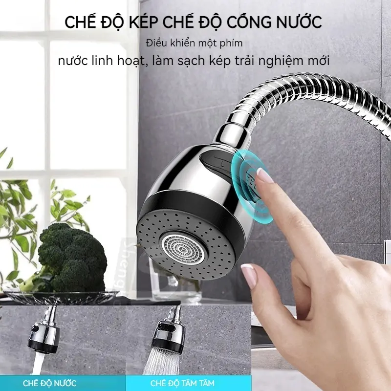 vòi nước bồn vòi rửa bát abs rửa1chén Vòi nước gắn tường Ống nước chống rò rỉ mềm 360 độ Vòi nước có bộ lọc phi20mm