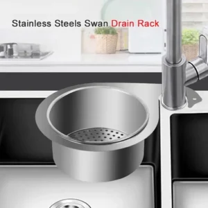 ￼Giỏ lọc rác bồn rửa chén thiên nga inox không gỉ - Giỏ gác bồn rửa bát lọc nước thông minh - Khay lọc rác bồn rửa bát chén