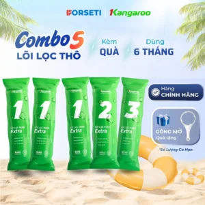 [Tặng Gông] Bộ 5 lõi lọc nước Kangaroo Chính Hãng gồm 3 lõi số 1, 1 lõi số 2, 1 lõi số 3 nhập bởi Forseti
