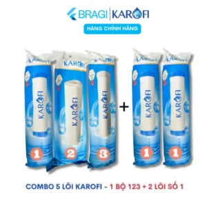 Combo lõi lọc nước Karofi Smax Duo Bộ 123 (123+1) hoặc (123+11) gồm bộ 123 và thêm lõi số 1 có thể thay thế trong 1 năm