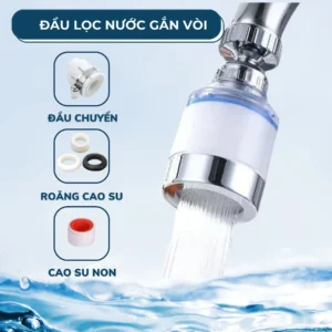 Đầu vòi lọc nước đa năng kèm lõi lọc canxi sunfit, thích nghi hầu hết các loại vòi