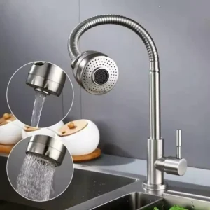 PAODI Vòi Rửa Chén Bếp Xoay 360 Độ Ống lò xo dùng cho đường nước Lạnh ,có thể chỉnh 2 chế độ đầu vòi