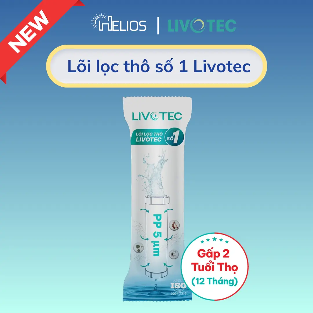 Bộ Lõi Lọc Thô KAROFI Smax Duo và Livotec Số 1-2-3 cho máy lọc cốc lọc 10inch - Chính Hãng