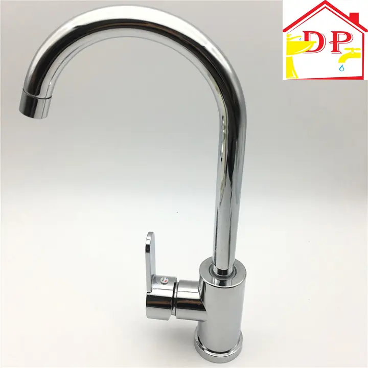 Vòi nước rửa bát, rửa chén nóng lạnh hợp kim đồng mạ crom bóng 5 lớp tặng kèm đôi dây cấp nước inox - Hàng GIORMANI bảo hành 24 tháng